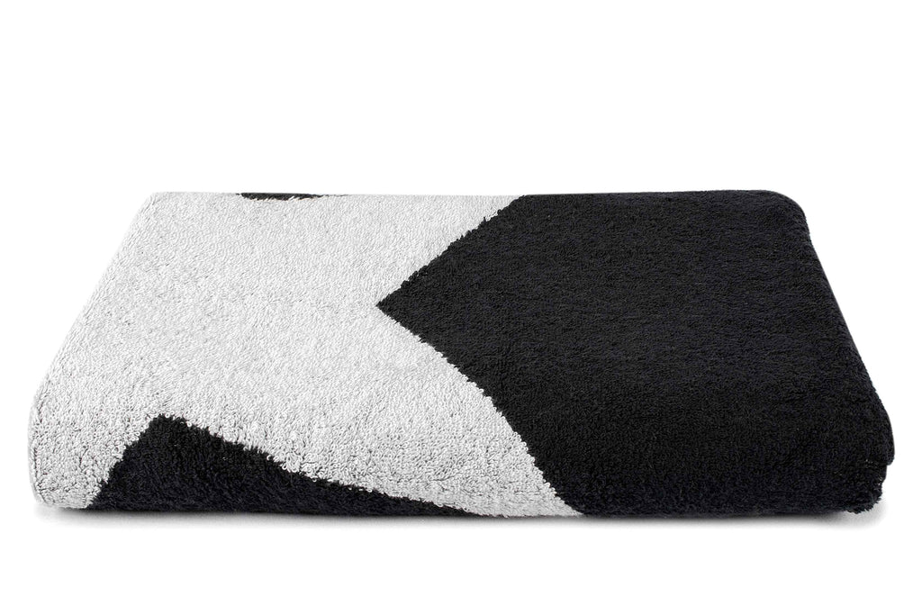 Tyne Collection Cotton Bath Towel - Black & White Star