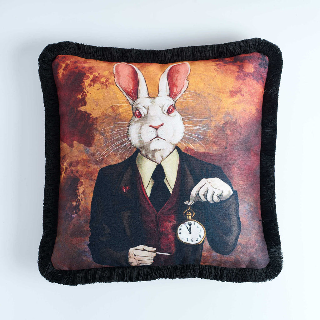 Rubeza Velvet Printed Cushion 45cm x 45cm - Boss Rabbit