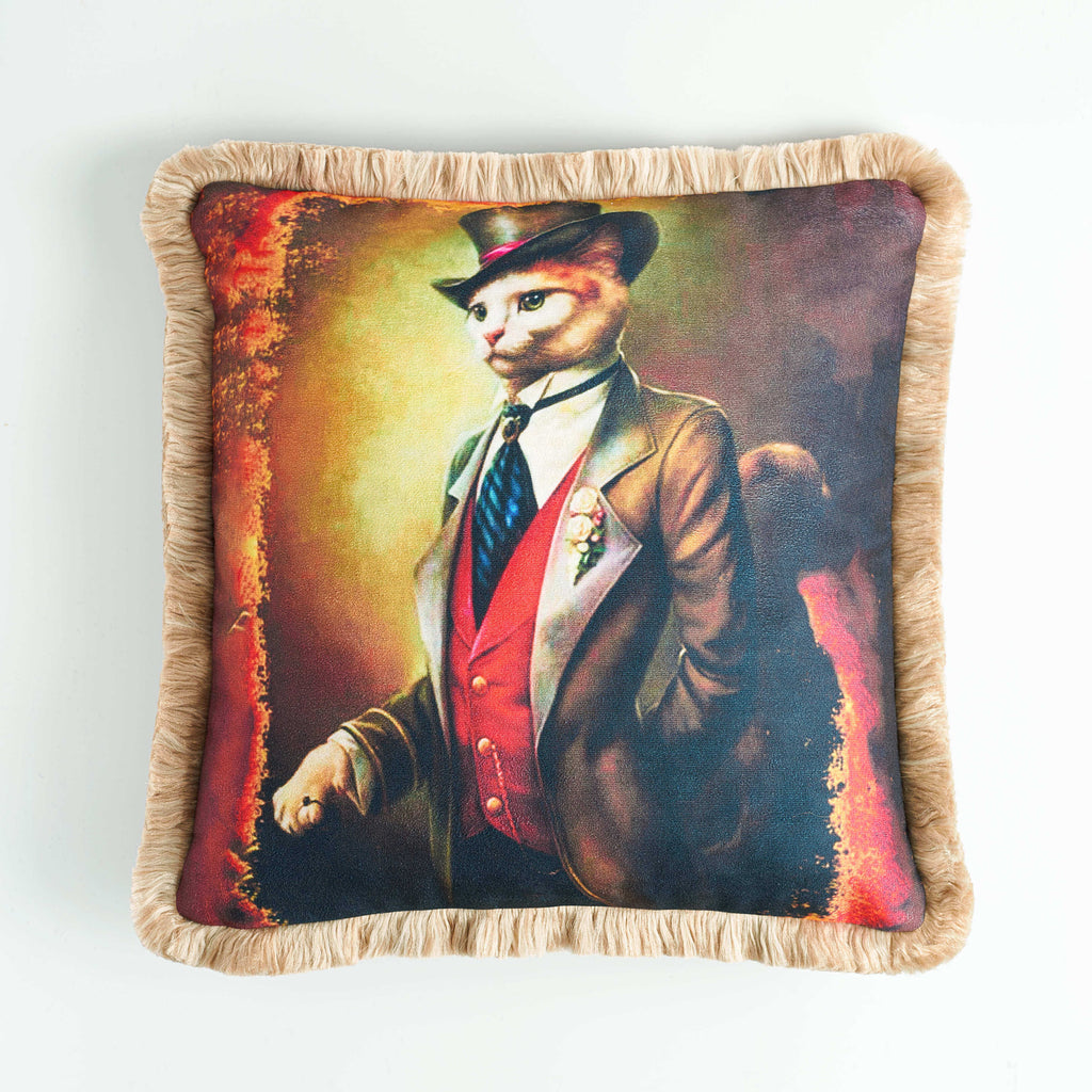 Rubeza Velvet Printed Cushion 45cm x 45cm - Mr. Cat
