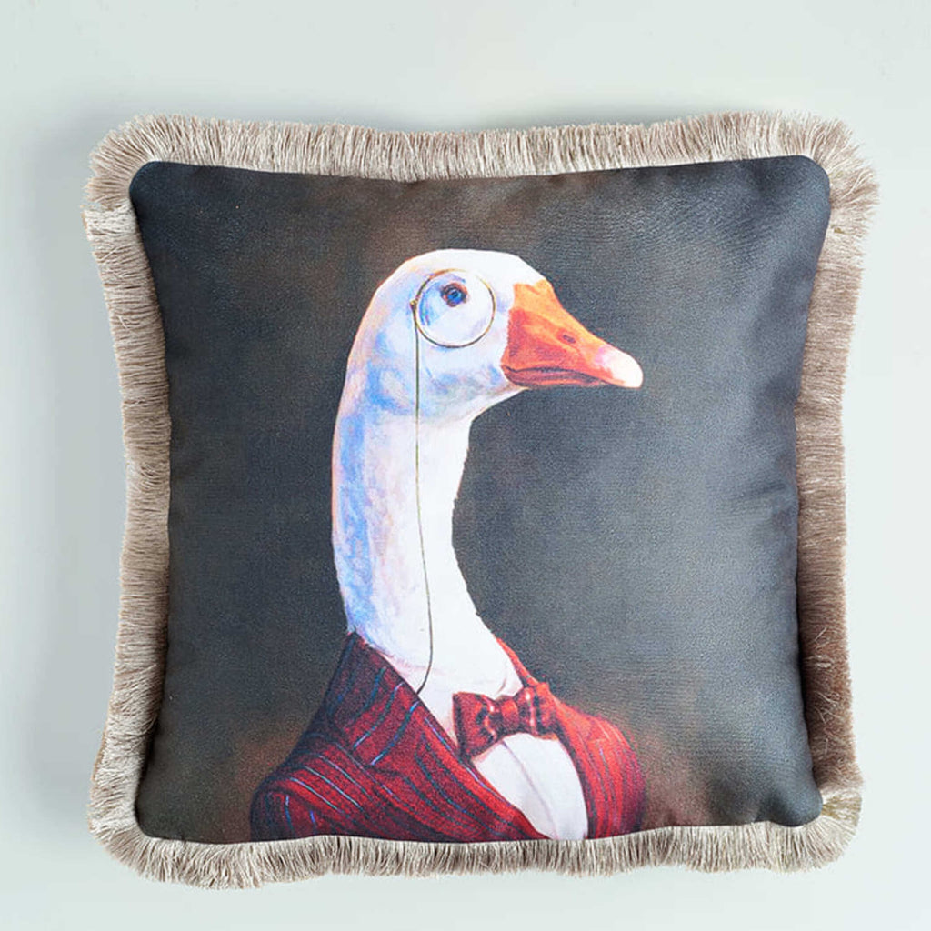 Rubeza Velvet Printed Cushion 45cm x 45cm - Noble Swan