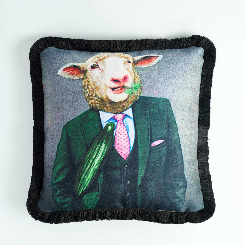 Rubeza Velvet Printed Cushion 45cm x 45cm - Mr. Sheep