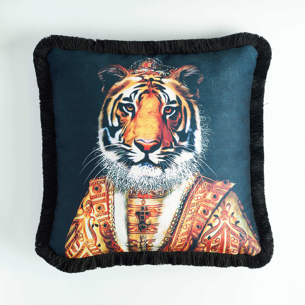 Rubeza Velvet Printed Cushion 45cm x 45cm - King Tiger