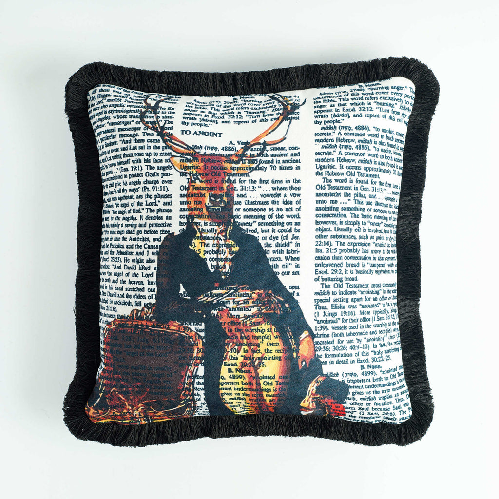 Rubeza Velvet Printed Cushion 45cm x 45cm - Journalist Deer