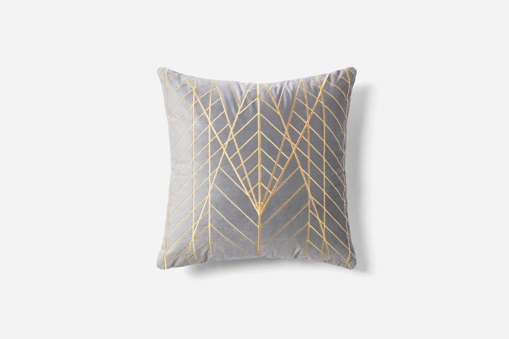 Rubeza Tino Cushion - Medium Grey & Gold - 45x45 cm