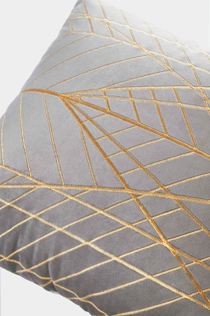 Rubeza Tino Cushion - Medium Grey & Gold - 45x45 cm