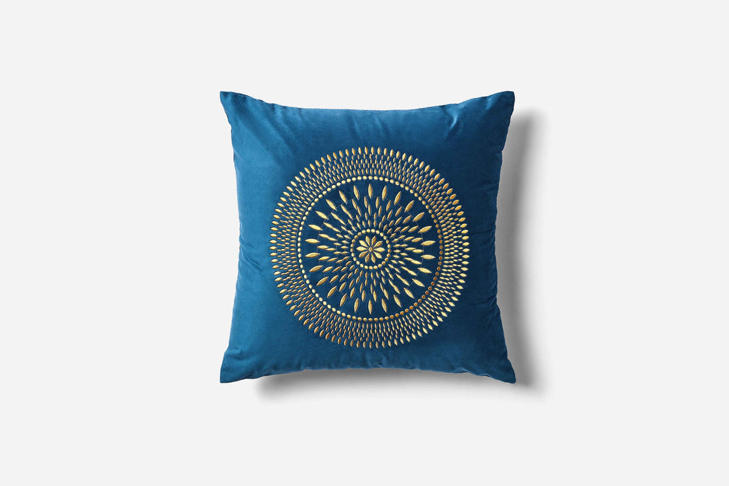 Rubeza Lefka Cushion - Dark Blue & Gold - 45x45 cm