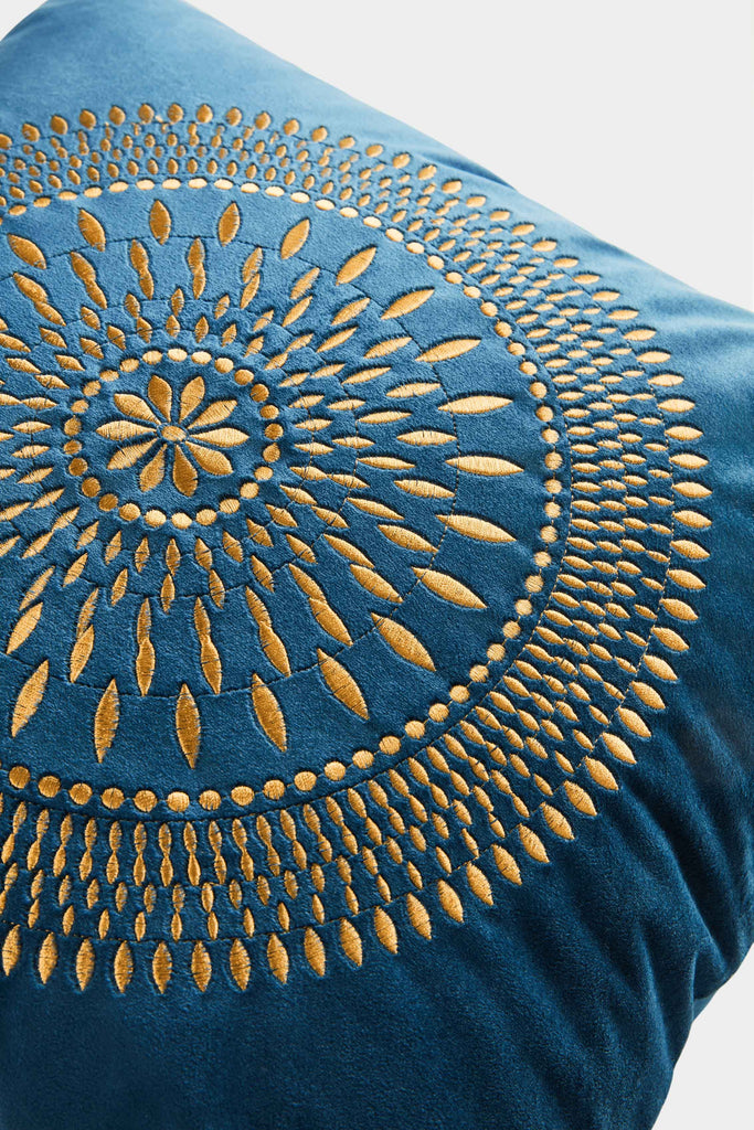Rubeza Lefka Cushion - Dark Blue & Gold - 45x45 cm