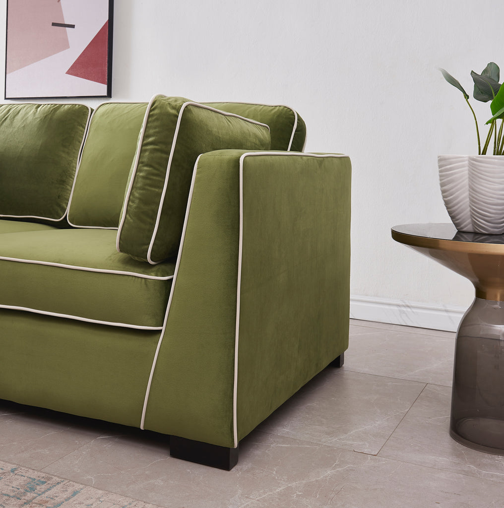 Rubeza Brora 5 Seater Right Hand Facing Corner Sofa - Grass Green