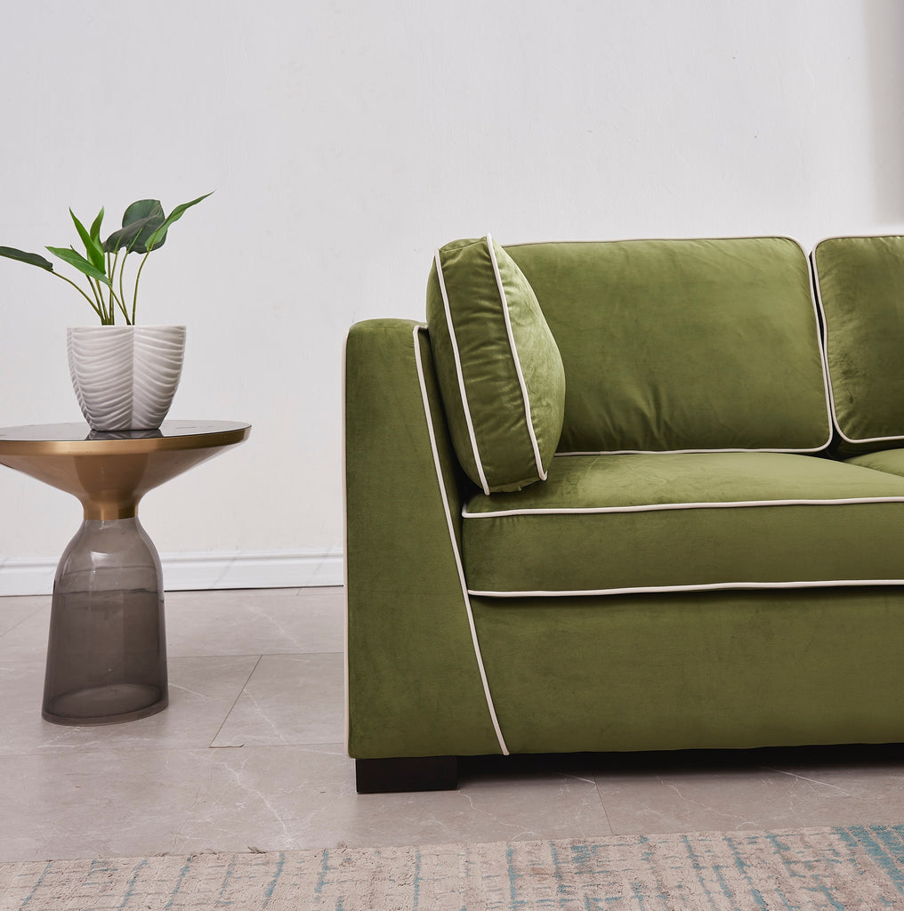 Rubeza Brora 5 Seater Right Hand Facing Corner Sofa - Grass Green