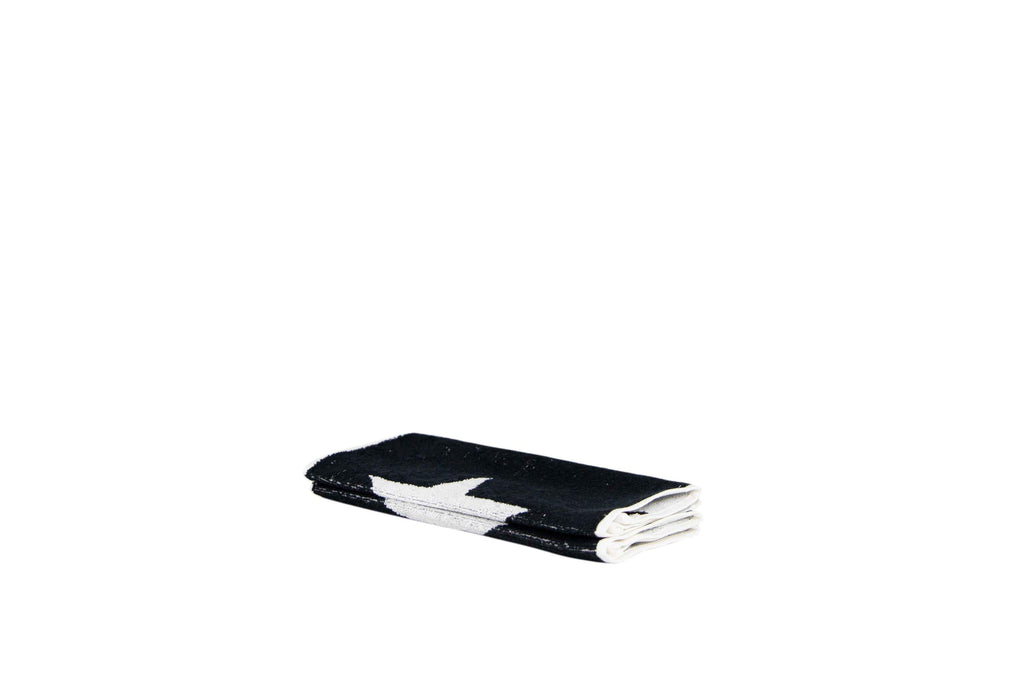 Tyne Collection of Cotton Guest Towels Set of 2 - Black & White Star