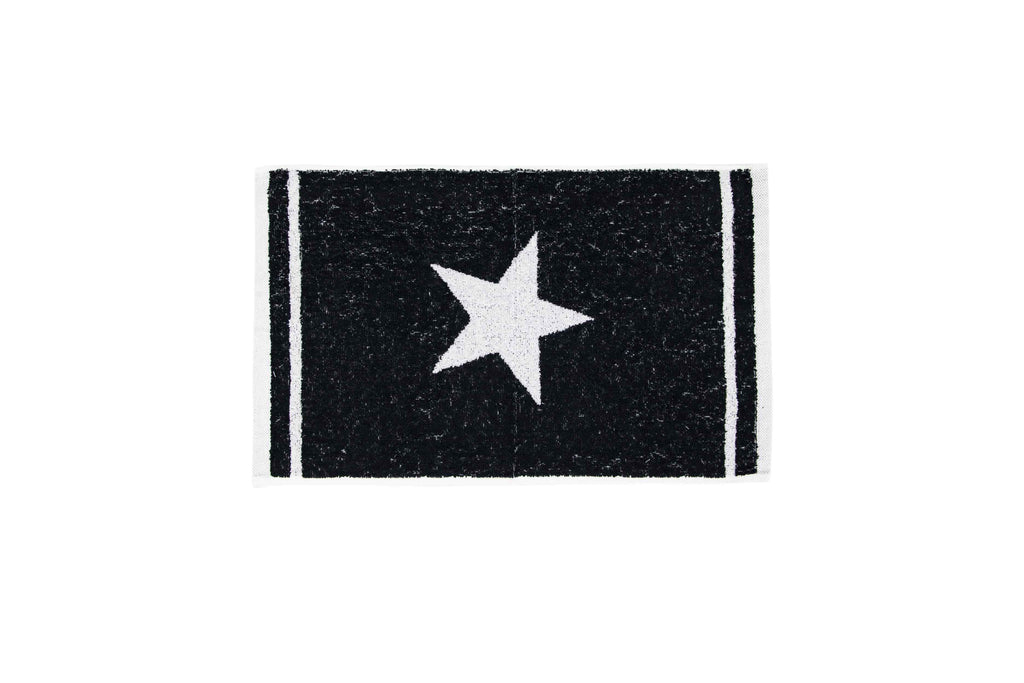 Tyne Collection of Cotton Guest Towels Set of 2 - Black & White Star