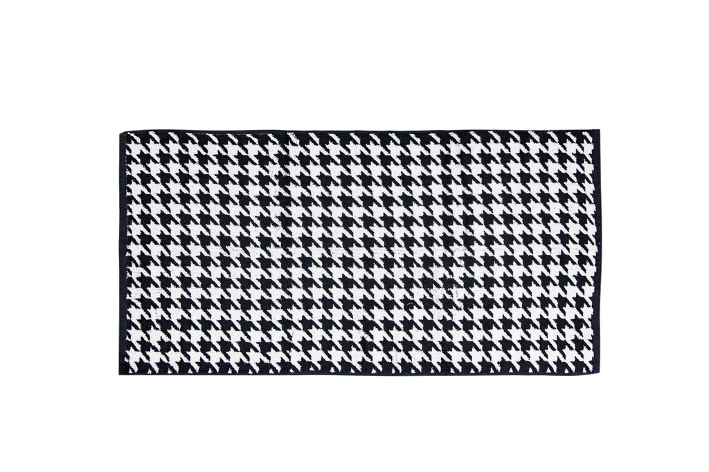 Tyne Collection of Cotton Hand Towel - Black & White Houndstooth