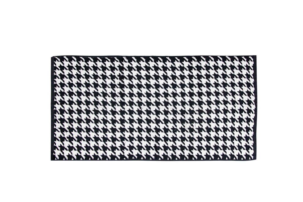 Tyne Collection Cotton Bath Towel - Black & White Houndstooth