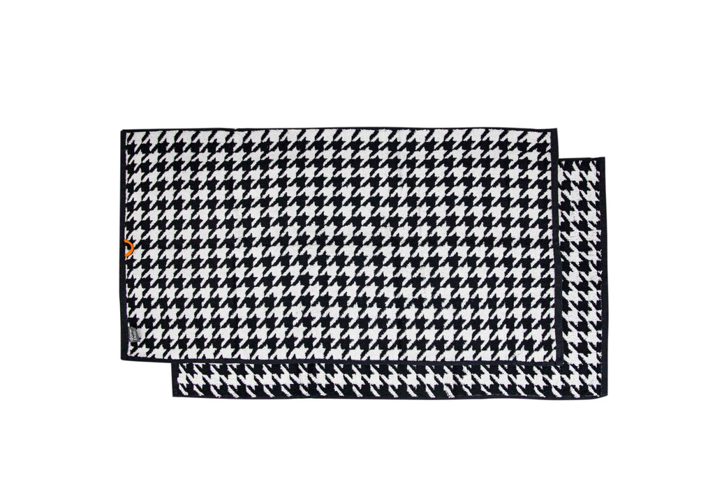 Tyne Collection of Cotton Hand Towel - Black & White Houndstooth