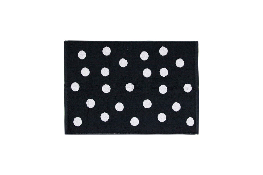 Tyne Collection Cotton Bath Mat - Black & White Spots