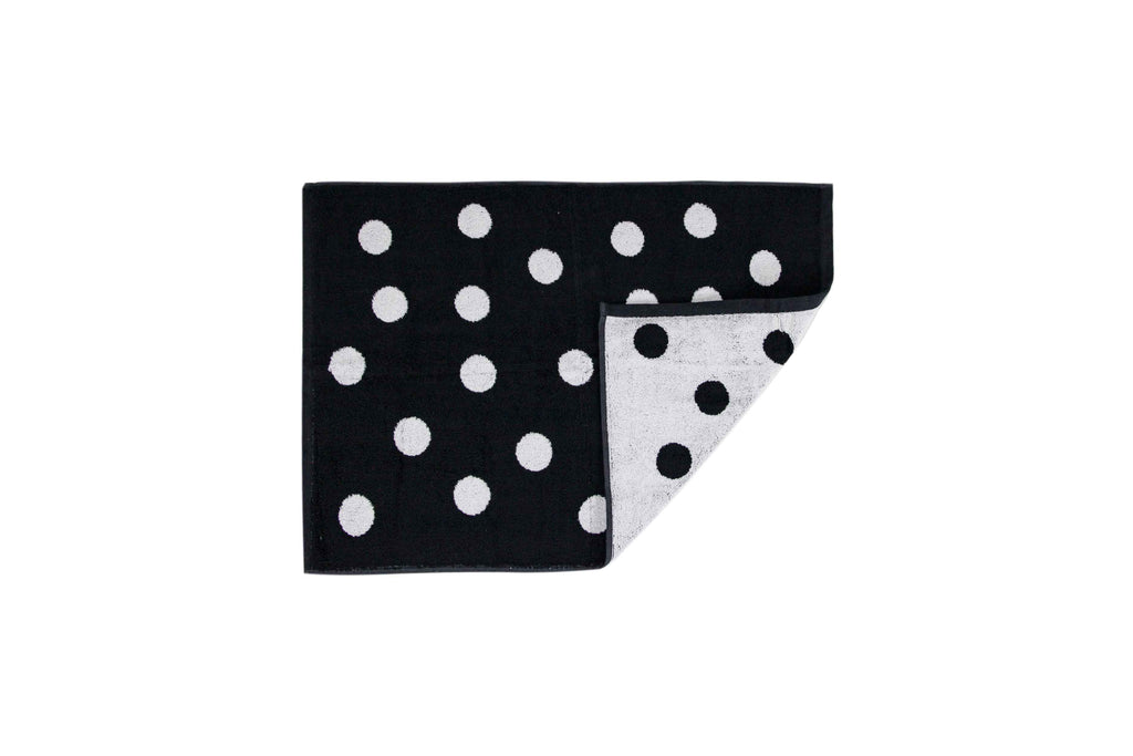 Tyne Collection Cotton Bath Mat - Black & White Spots