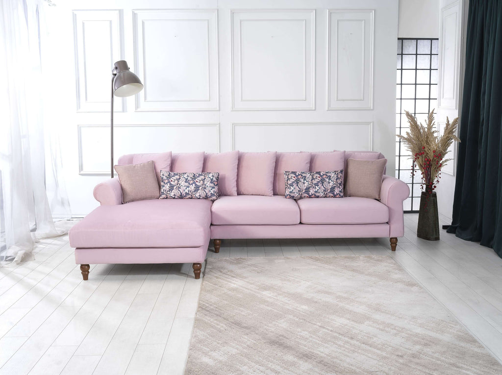 Rubeza Paula Chaise/2+Seater - Taffy Pink