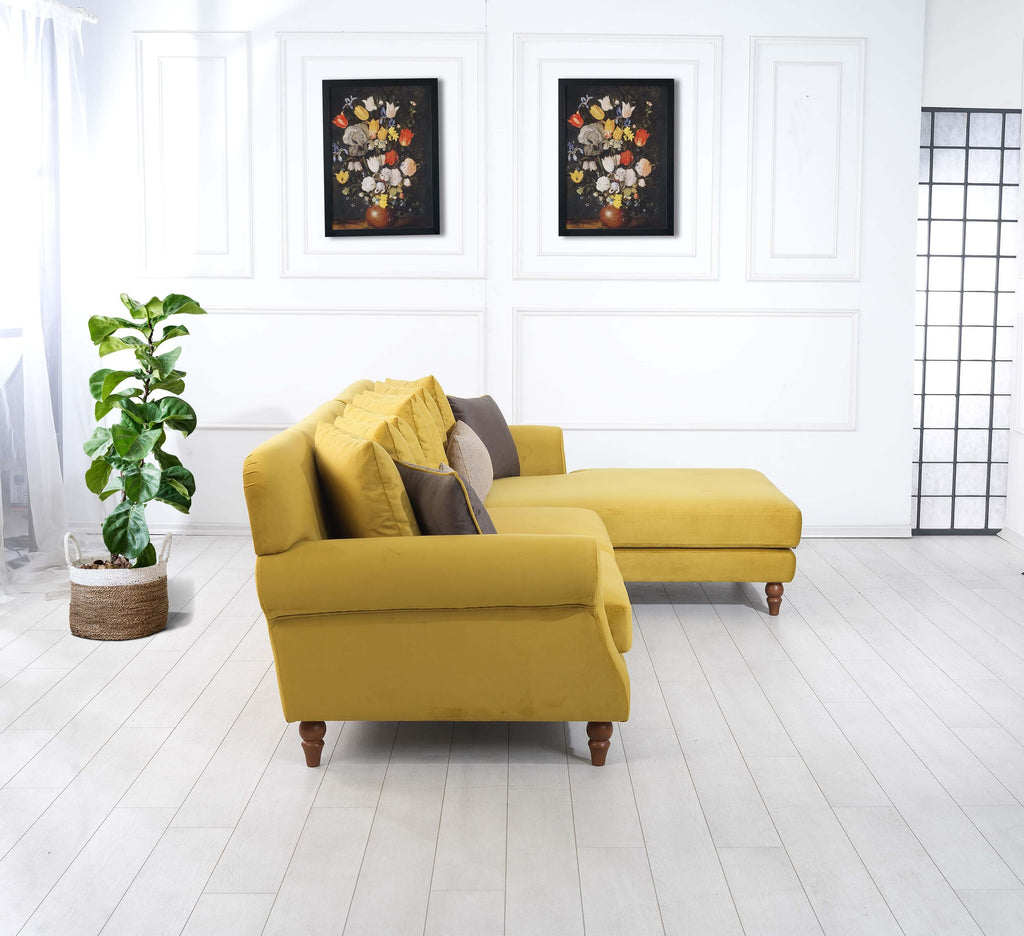 Rubeza Paula 2+Seater/Chaise - Posh Gold