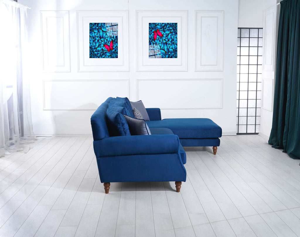 Rubeza Paula 2+Seater/Chaise - Indigo Blue