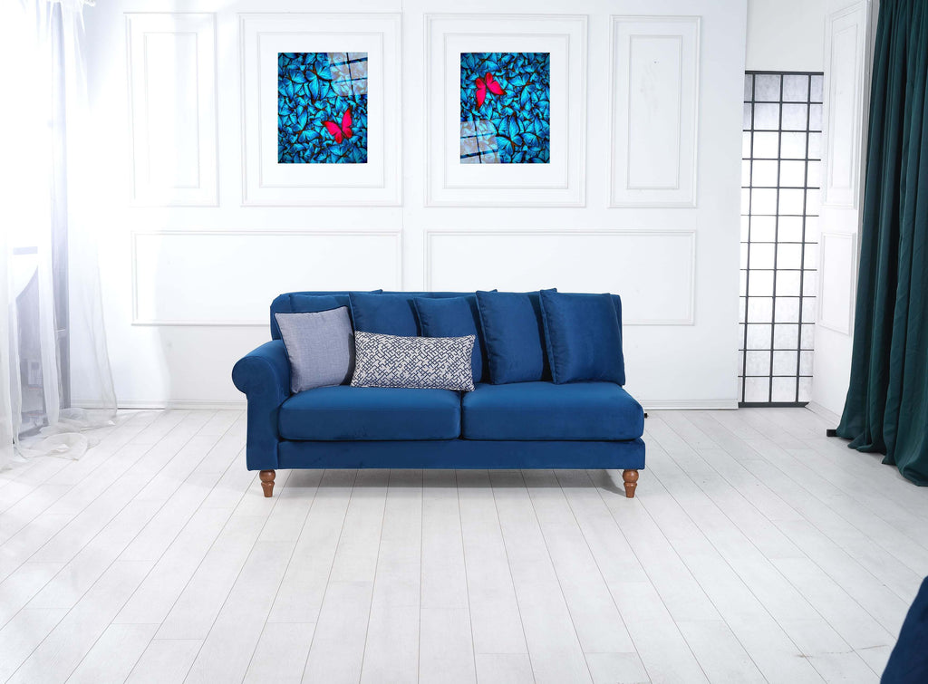 Rubeza Paula 2+Seater/Chaise - Indigo Blue