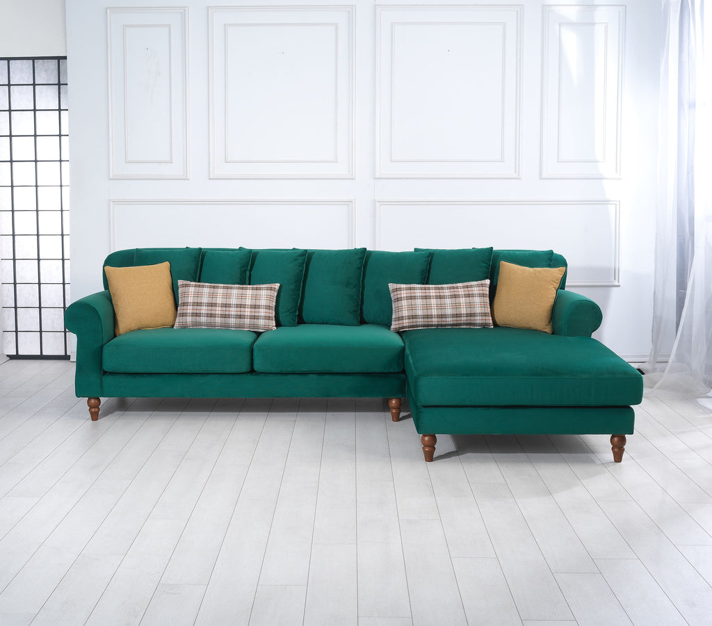 Rubeza Paula 2+Seater/Chaise - Super Emerald Green