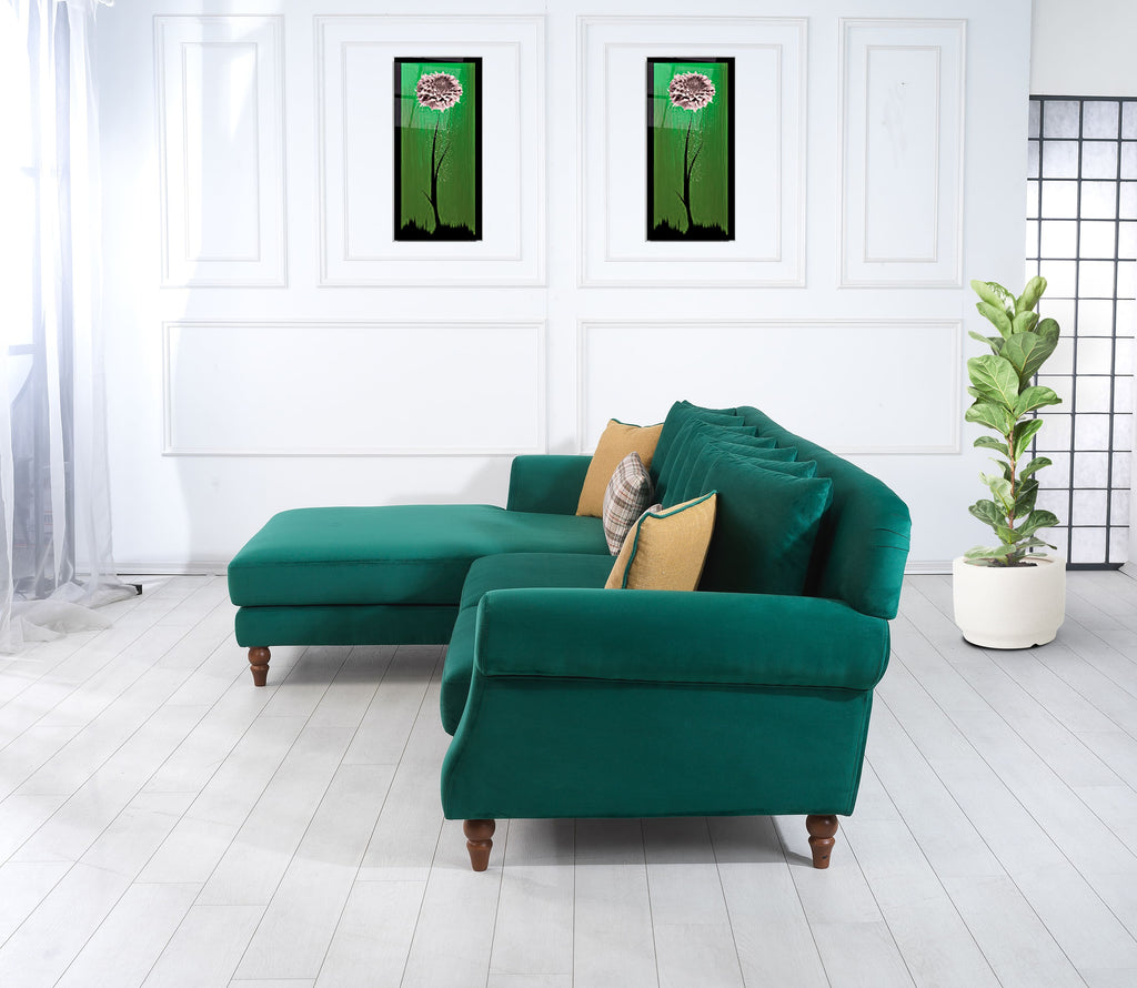 Rubeza Paula Chaise/2+Seater - Super Emerald Green