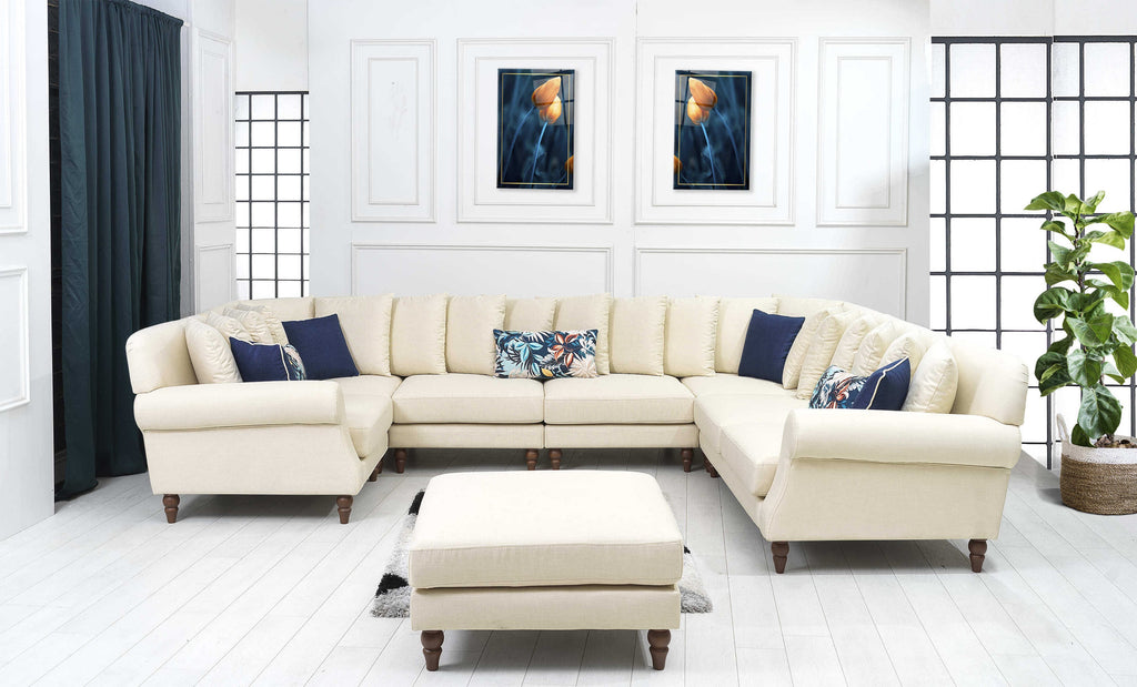 Rubeza Paula 1+Seater/Corner/Armless 1 Seater/Armless 1 Seater/Corner/2+Seater  - Daisy White