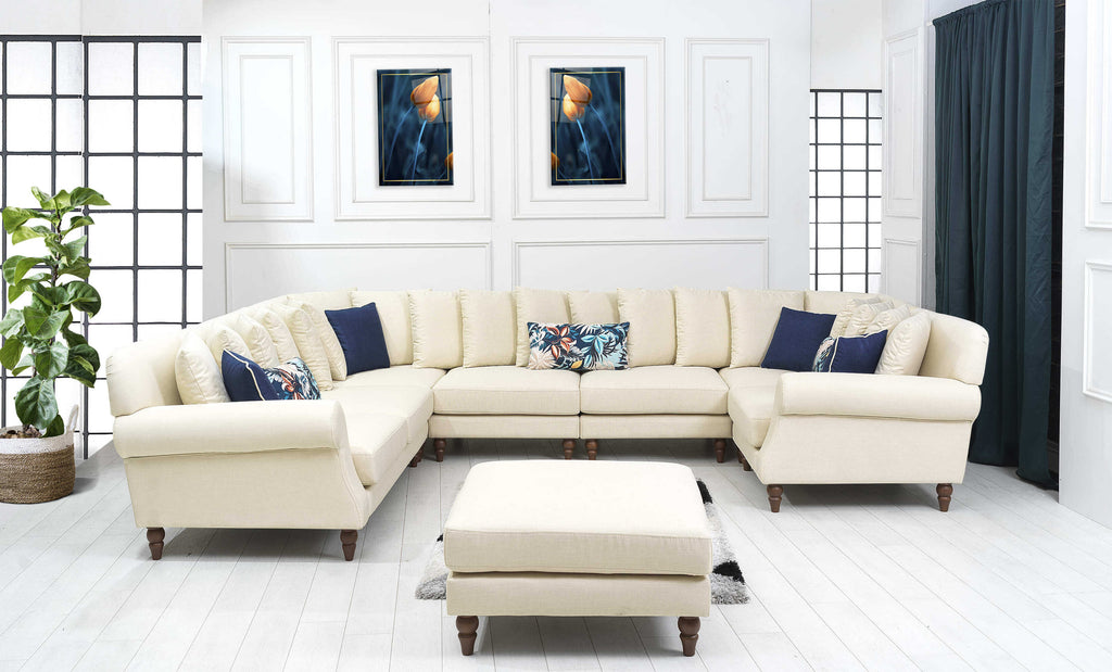 Rubeza Paula 2+Seater/Corner/Armless 1 Seater/Armless 1 Seater/Corner/ 1+Seater - Daisy White