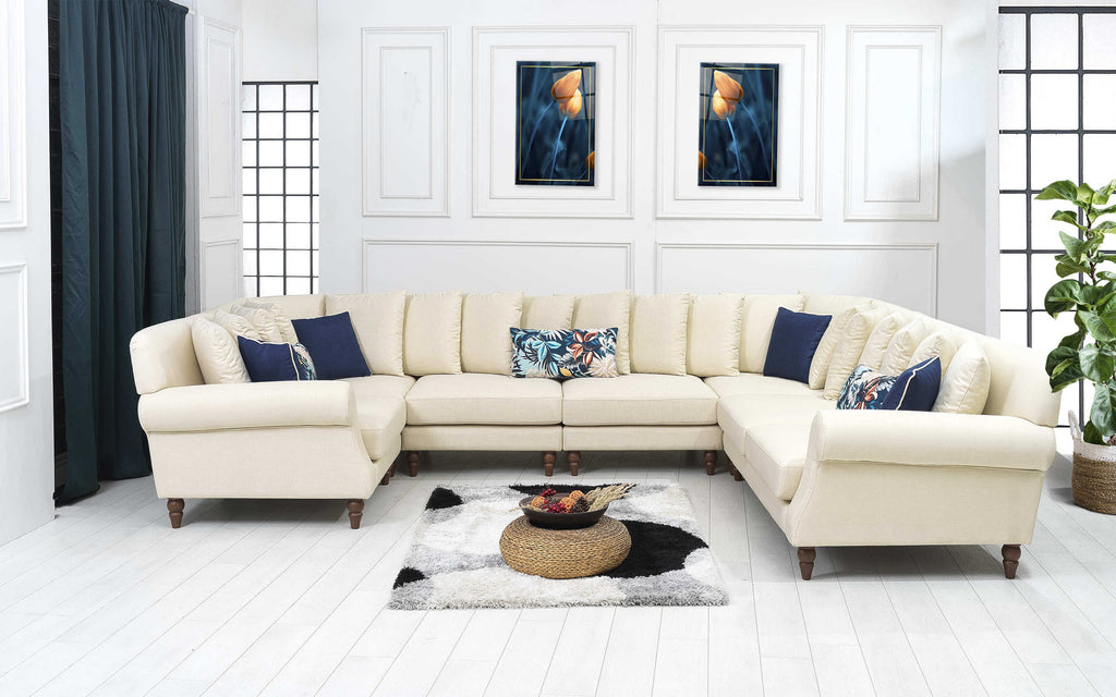 Rubeza Paula 1+Seater/Corner/Armless 1 Seater/Armless 1 Seater/Corner/2+Seater  - Daisy White