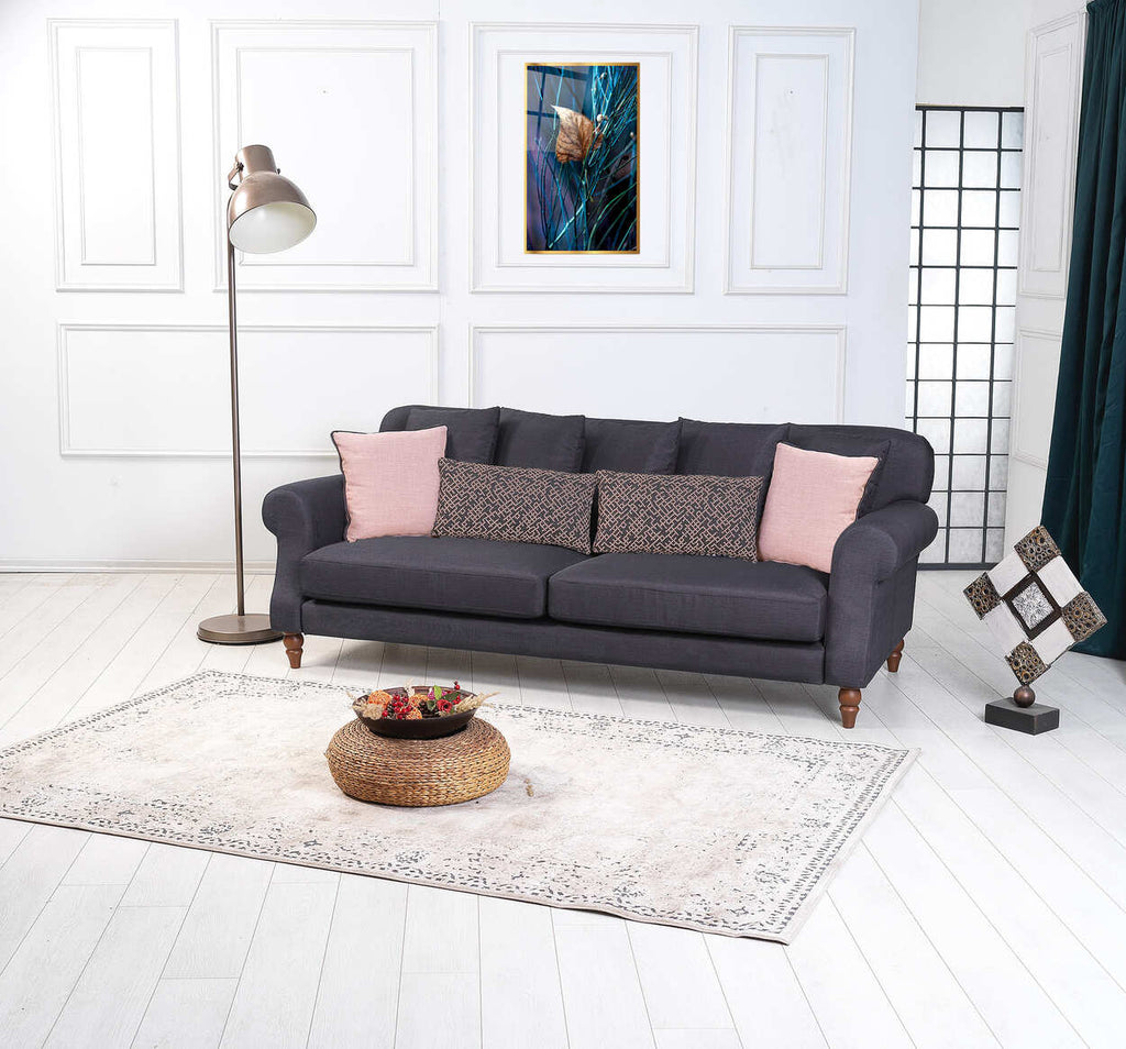 Rubeza Paula 3 Seater Sofa - Anchor Grey