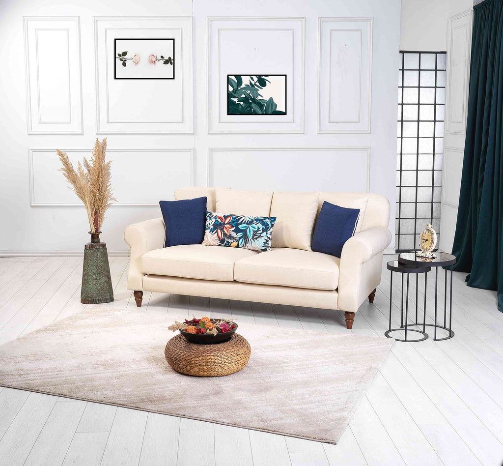 Rubeza Paula 2 Seater Sofa - Daisy White