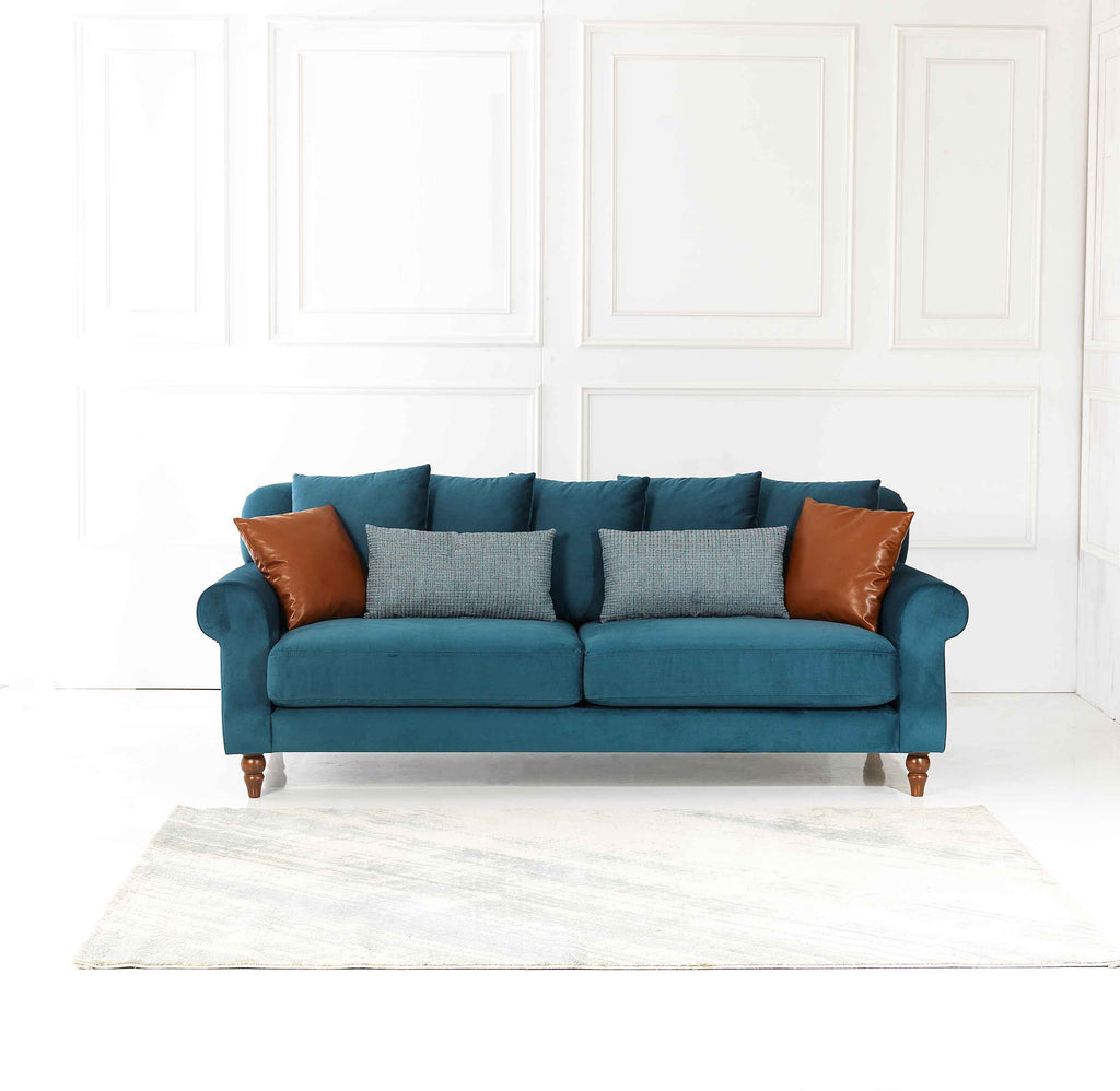 Rubeza Paula 3 Seater Sofa - Ocean Green