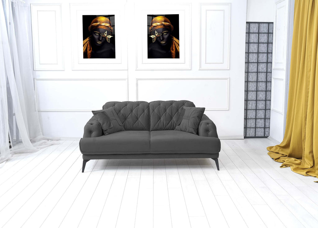 Rubeza Piera 2 Seater Sofa - Iron Grey