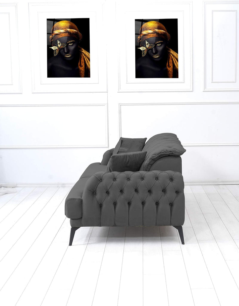 Rubeza Piera 2 Seater Sofa - Iron Grey