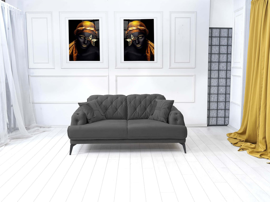 Rubeza Piera 2 Seater Sofa - Iron Grey