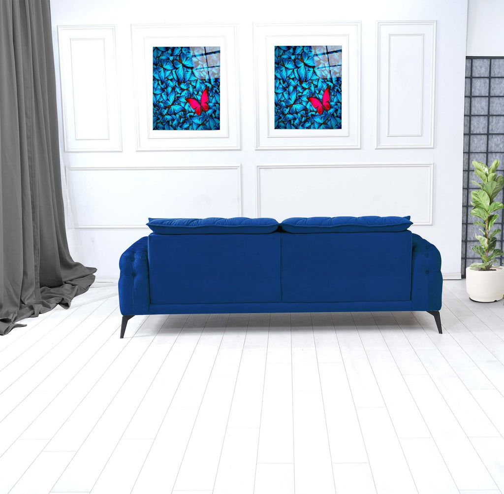 Rubeza Piera 3 Seater Sofa - Indigo Blue