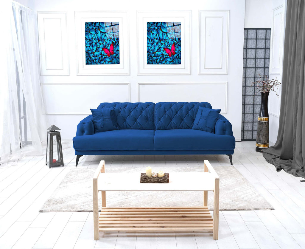 Rubeza Piera 3 Seater Sofa - Indigo Blue