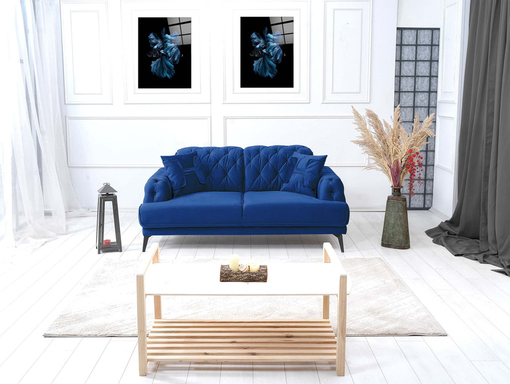 Rubeza Piera 2 Seater Sofa - Indigo Blue