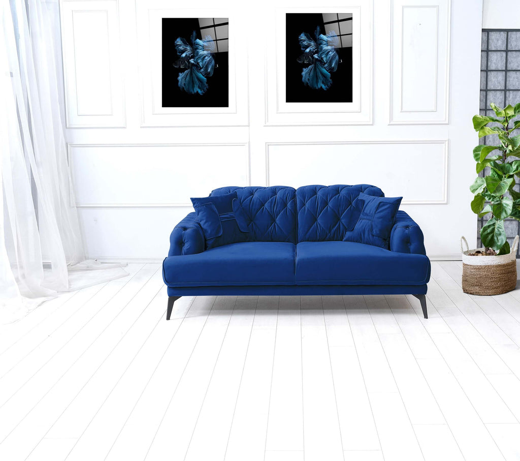 Rubeza Piera 2 Seater Sofa - Indigo Blue