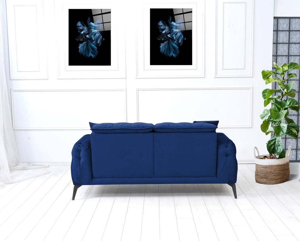 Rubeza Piera 2 Seater Sofa - Indigo Blue