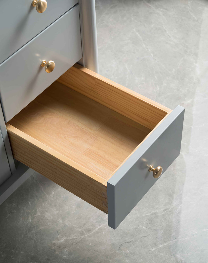 Rubeza 1200mm Isabella Kitchen Island with Calacatta Quartz - Light Grey