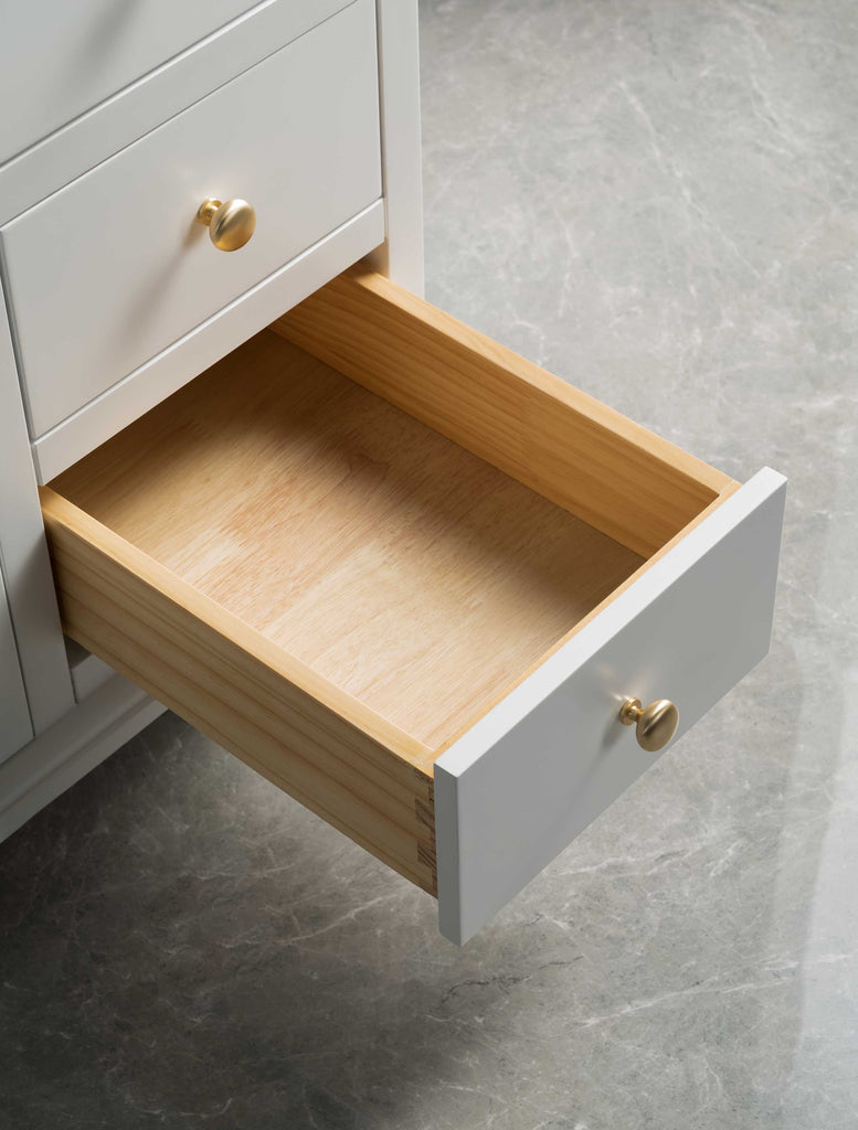 Rubeza Didim 1200mm Kitchen Island with Calacatta Quartz Top - White & Gold