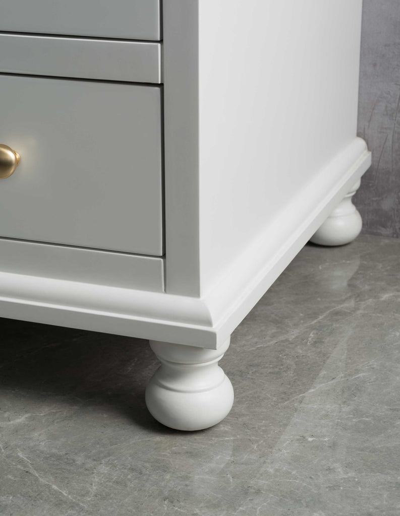 Rubeza 1200mm Didim Vanity Unit with Carrara Marble Top - White & Gold