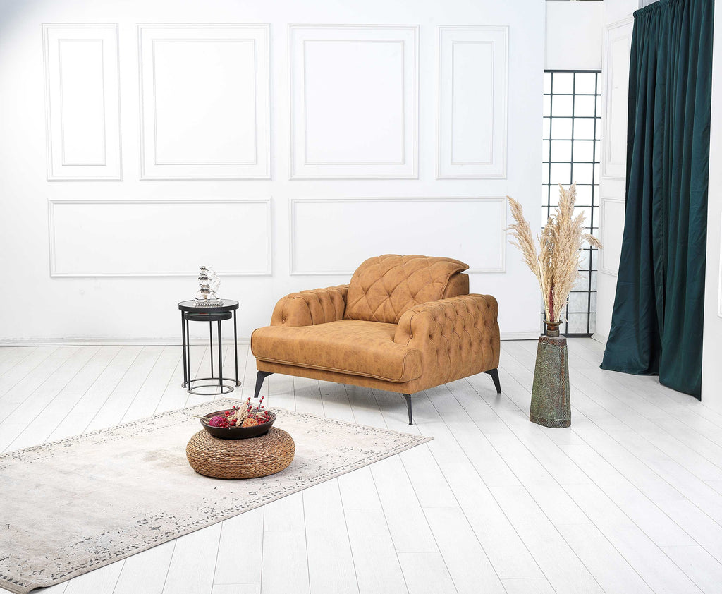 Rubeza Piera Loveseat - Tan