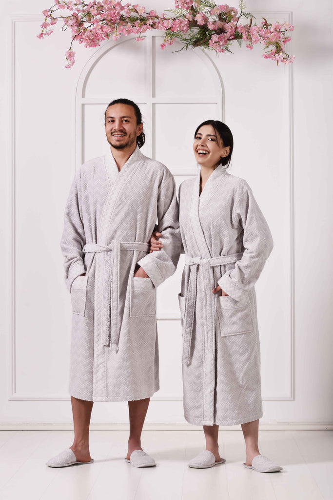 Clarence Collection Jacquard Velvet Bathrobe | Slippers