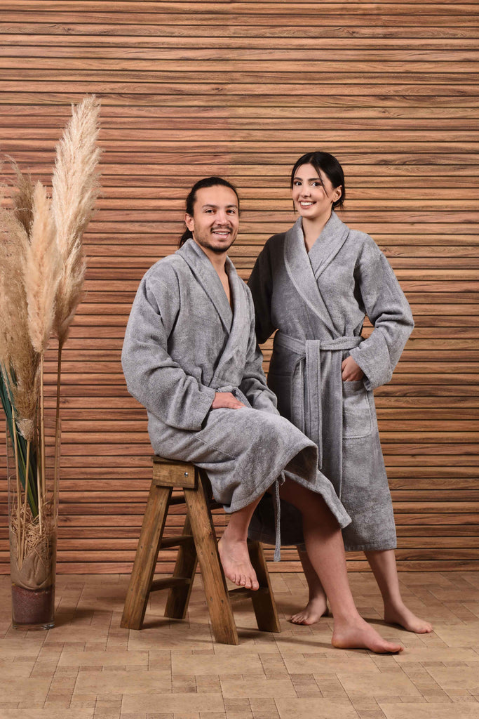 Buckingham Collection Bamboo Bathrobe - Grey