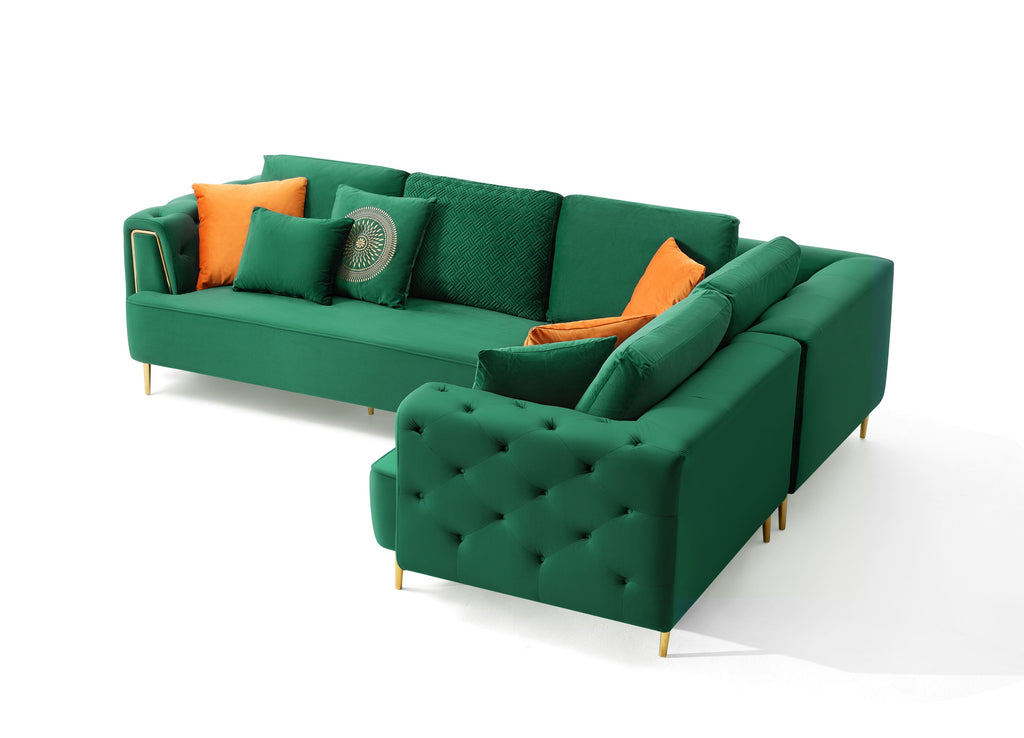 Rubeza Sofia 2+Seater/Corner/1+Seater - Emerald Green