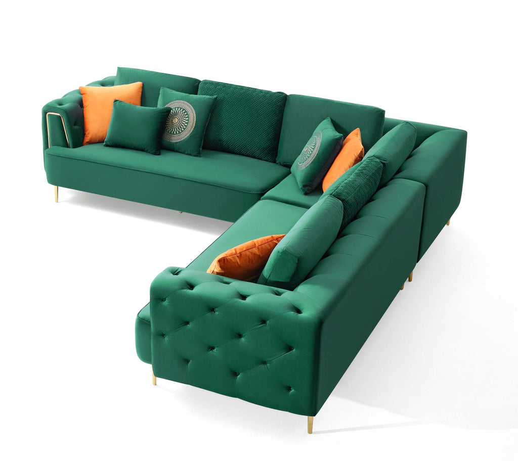 Rubeza Sofia  2+Seater/Corner/2+Seater - Emerald Green