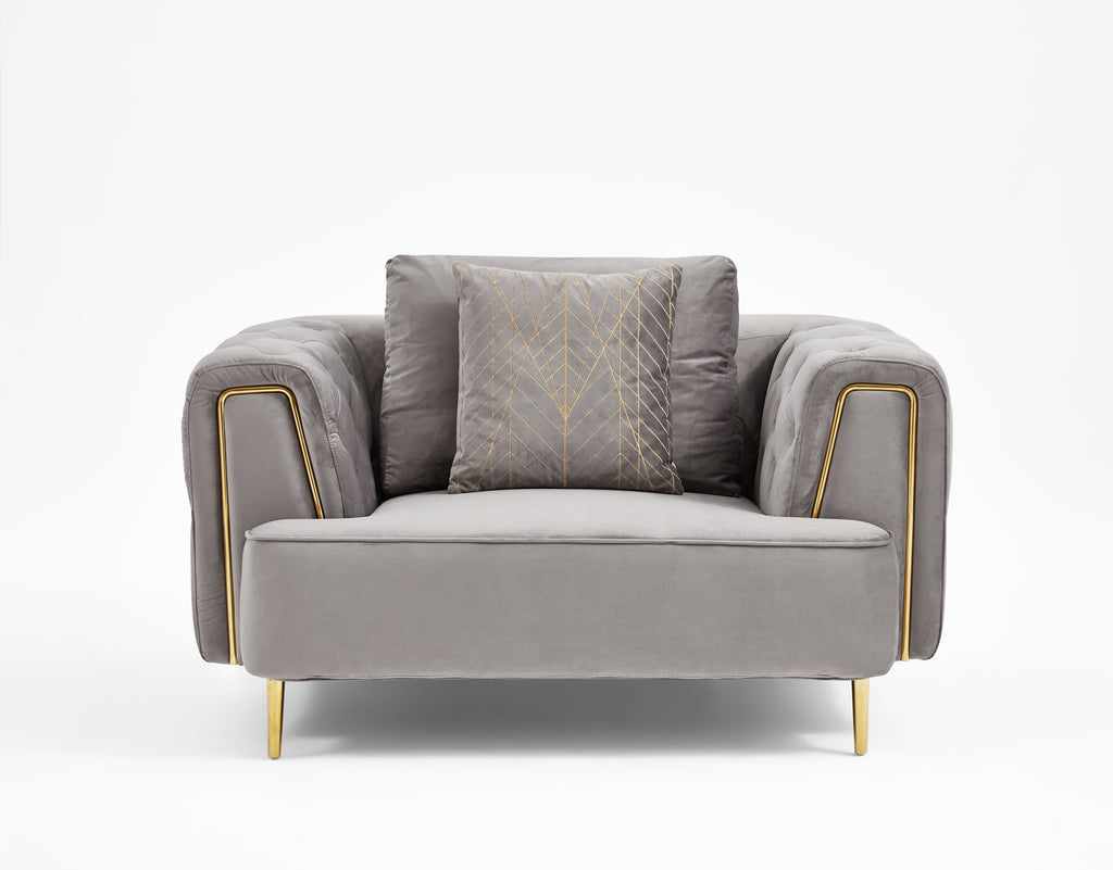 Rubeza Sofia Armchair - Medium Grey