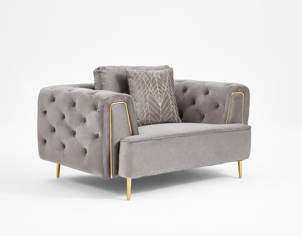 Rubeza Sofia Armchair - Medium Grey